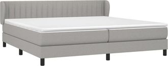 vidaXL Vidaxl - Cama Box Spring Con Colch&oacute;n Tela Gris Claro 200x200 Cm
