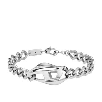 Diesel Mens Stainless Steel Chain Bracelet