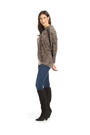 Papillon Animal Print Oversized Sweatshirt In Blush