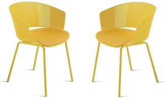 Capodarte Capodarte - Sedia in polipropilene Giallo e imbottitura in poliuretano cutolo 2 sedie