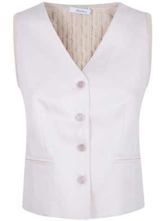 Max Mara Calibri Linen Knit Crop Gilet