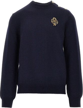 Dolce & Gabbana Wool sweater with embroidered patch Man 50