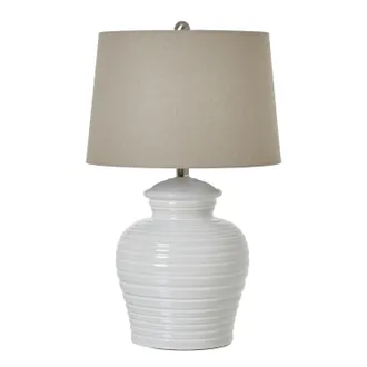 Hill Interiors Pot Ceramic Table Lamp (UK Plug) in Green