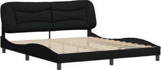 vidaXL Cama Sin Colch&oacute;n Tela Negro 180x200 Cm Vidaxl