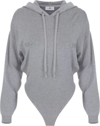 Elisabetta Franchi Body in maglia con cappuccio - - Tops - Donna - Grigio - L