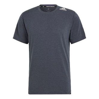 adidas Mens adidas Solid Color Athleisure Casual Sports Round Neck Short Sleeve Gray T-Shirt HB9205