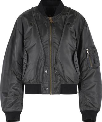 Maison Margiela Dark Grey Reversible Ribbed Polyamide Bomber Jacket