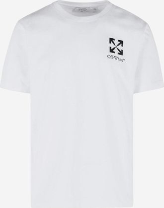 Off-white T-Shirt aus cremefarbener Baumwolle mit Logo