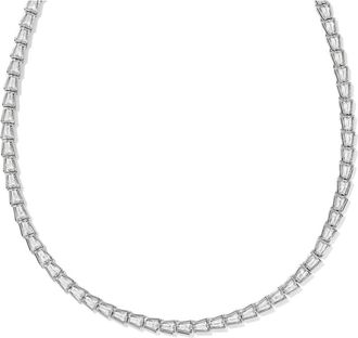 Kendra Scott Bella Cubic Zirconia Tennis Necklace in Silver White Cubic Zirconia at Nordstrom