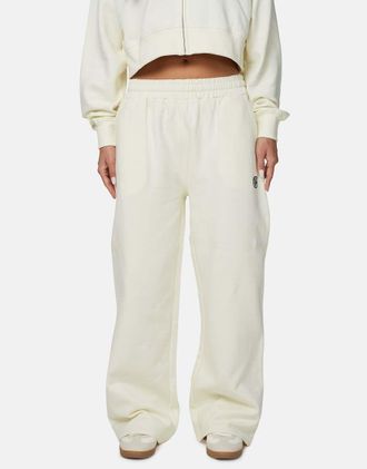 Good For Nothing Joggers ampi color panna con logo ricamato-Bianco