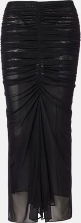 MUGLER Ruched maxi skirt