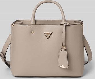 Guess Handtasche mit Label-Applikation Modell ECO MERIDIAN II in Beige, Gr&ouml;&szlig;e 1