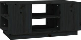vidaXL Vidaxl - Mesa De Centro De Madera Maciza De Pino Negro 90x49x40,5 Cm