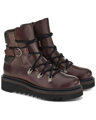 Ferragamo Elimo Lace-Up Leather Bootie