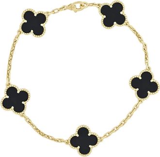 Van Cleef & Arpels Bracciale Alhambra in oro giallo 18 carati con onice