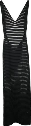 Elisabetta Franchi Black Viscose Polyester Women Long Stretch Knit Dress