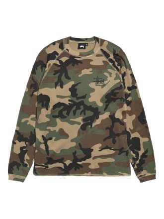 St&uuml;ssy raglan camouflage sweater - Groen