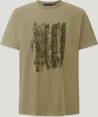 Belstaff Corrosion T-shirt Mens Cotton Jersey Fatigue Green Size 2XL