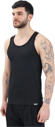 Dsquared2 Zwarte mouwloze T-shirt met logoprint - Heren - Tops zonder mouwen - Zwart - 2XL - Katoen - Tops