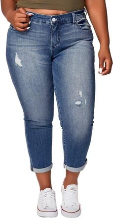 Slink Jeans Mid Rise Crop Boyfriend Jeans in Valentina at Nordstrom, Size 12W