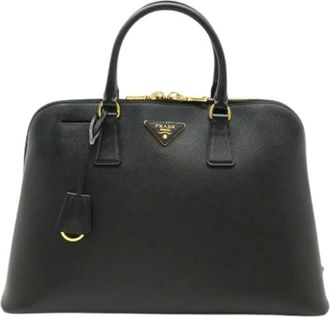 Prada Pre-owned Handbags, female, Black, Size: ONE SIZE Pre-owned Saffiano Tote