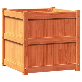 Berkfield Home Garden Planter Wax Brown 60x60x60 cm Solid Wood Pine | Size: 60 x 60 x 60 cm