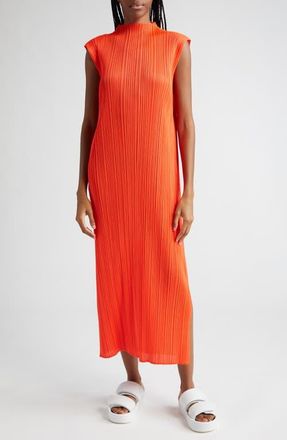 Pleats Please Issey Miyake Monthly Colors April Pleated Dress in Habanero at Nordstrom, Size 5