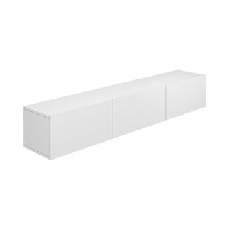 Petits Meubles Mueble tv de pared 3 puertas 160 cm paneles de aglomerado blanco