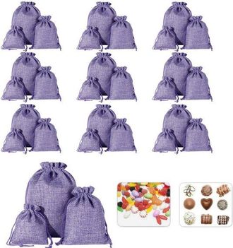 OEM Juego De 30 Bolsas De Lino Con Cord&oacute;n Ajustable, 3 Tama&ntilde;os (10 Bolsas Por Tama&ntilde;o), Bolsas Peque&ntilde;as De Tela Para Rellenar, Halloween, Pascua