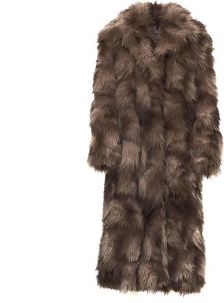s.w.o.r.d Plush Hook Closure Long Faux Fur Coat