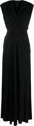 Alberta Ferretti V-neck maxi dress - women - Viscose - 44 - Black