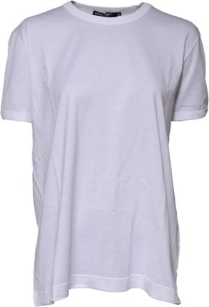 Dolce & Gabbana Witte Katoenen Goodluck Crew Neck T-shirt - Dames - T-shirts - Wit - 2XL - Katoen - Tops