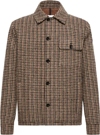 Moncler Moncler Norfol Wool Blend Down Shirt Jacket, Men, Brown, Size: 0