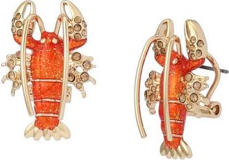 Betsey Johnson Lobster Stud Earrings in Red at Nordstrom