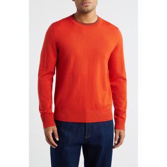 Paul Smith Merino Wool Crewneck Sweater in Coral Red at Nordstrom, Size Xx-Large