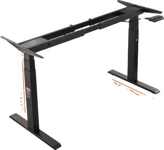 OEM Estructura De Escritorio De Pie, Altura Ajustable, Construcci&oacute;n Robusta, Doble, De 64 A 129 Cm, Color Negro