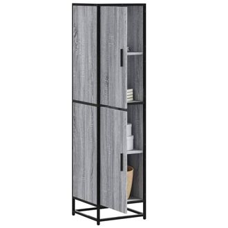 Berkfield Home Highboard Grey Sonoma 35.5x35x139 cm Engineered Wood & Metal