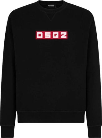 Dsquared2 Cool Fit Logo Sweatshirt - Heren - Sweatshirts - Zwart - 2XL - Katoen - Hoodies & sweatvesten