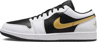 Nike Jordan Air Jordan 1 Low White Black Metallic Gold Swoosh 553558-172