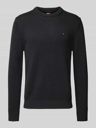 Tommy Jeans Regular Fit Strickpullover aus reiner Baumwolle in Black, Größe XXL
