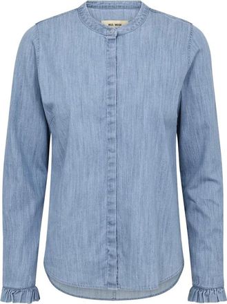 Mos Mosh Overhemden - Dames - Spijkeroverhemden - Blauw - XS - Denim - Overhemden