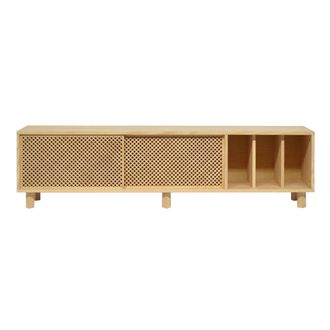 Naan Furniture Mueble tv de madera natural - tres separadores - 170 cm barnizado