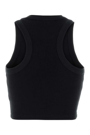 Givenchy Womens Black Stretch Cotton Crop-Top Exterior: Elastane Maglie