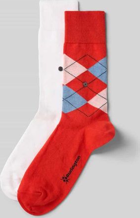 Burlington Socken mit Logo-Applikation im 2er-Pack in Rot, Gr&ouml;&szlig;e 40-46