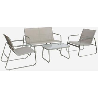 Sweeek Set da giardino in acciaio, 4 posti