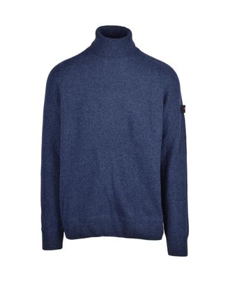 Peuterey Blue Wool-Blend High-Neck Sweatshirt