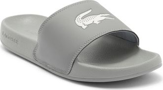 Lacoste Serve Slide Sandal in Grey/White at Nordstrom Rack, Size 12