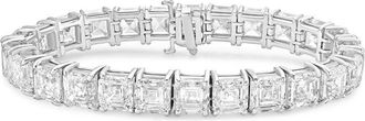Diana M. Jewels 14kt White Gold 48cts Lab Grown Asscher cut Diamond Bracelet