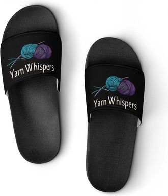 Generic Yarn Whispers Unisex Beach Slippers & Pool Slides Anti-Slip House Shoes for Home Outdoor