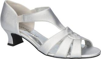 Easy Street Essie Sandal in Silver Satin at Nordstrom, Size 6.5